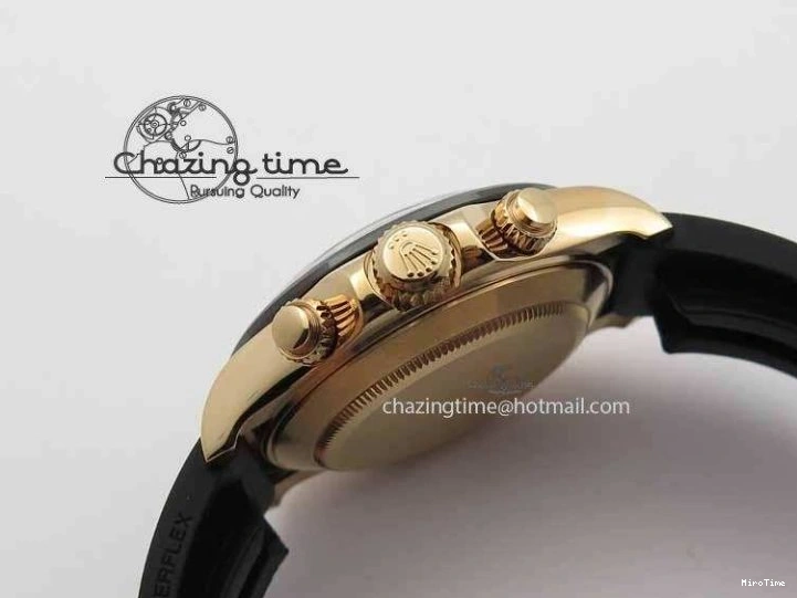 MiroTime 0316 RelaxedFit Daytona 116515 Noob 1:1 Best Edition Rose Gold Dial On Black Rubber Strap A7750(Free Extra Strap) 3740